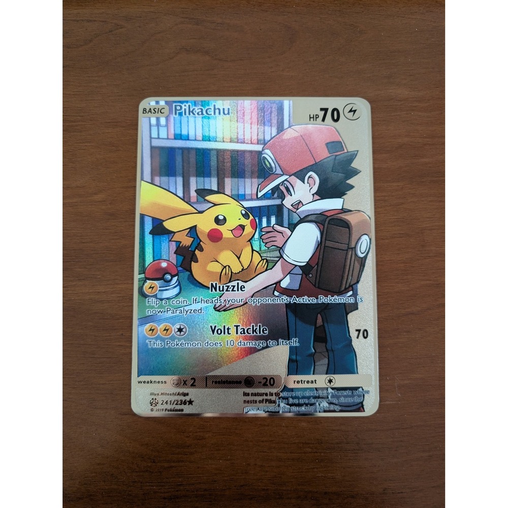 Metal Card Pokemon Pikachu 241/236 Cosmic Eclipse Art Custom Made Collectible